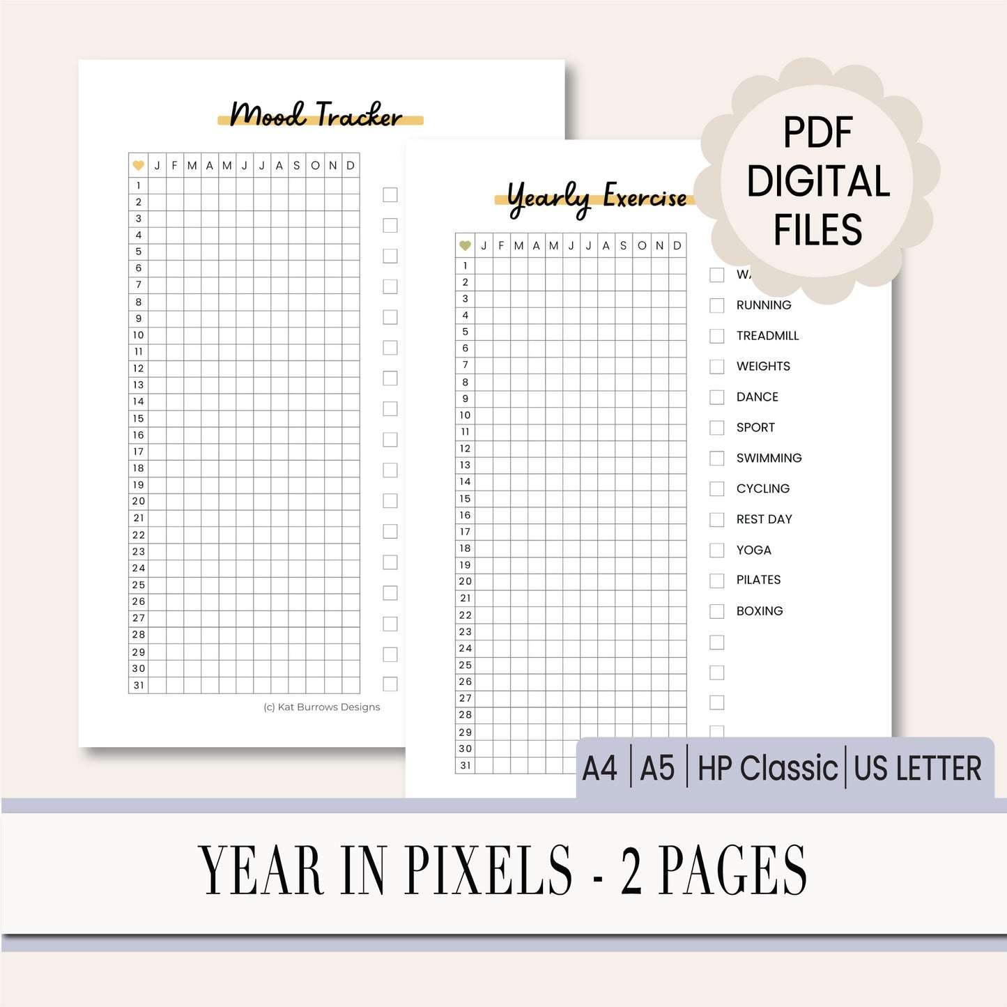 Printable: Year in Pixels