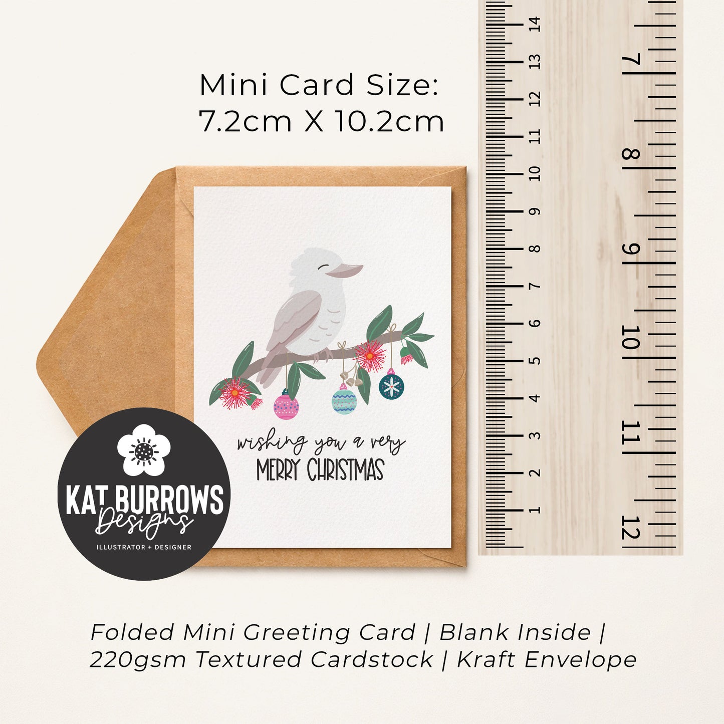 Set of 4: MINI Cards: Christmas in Summer