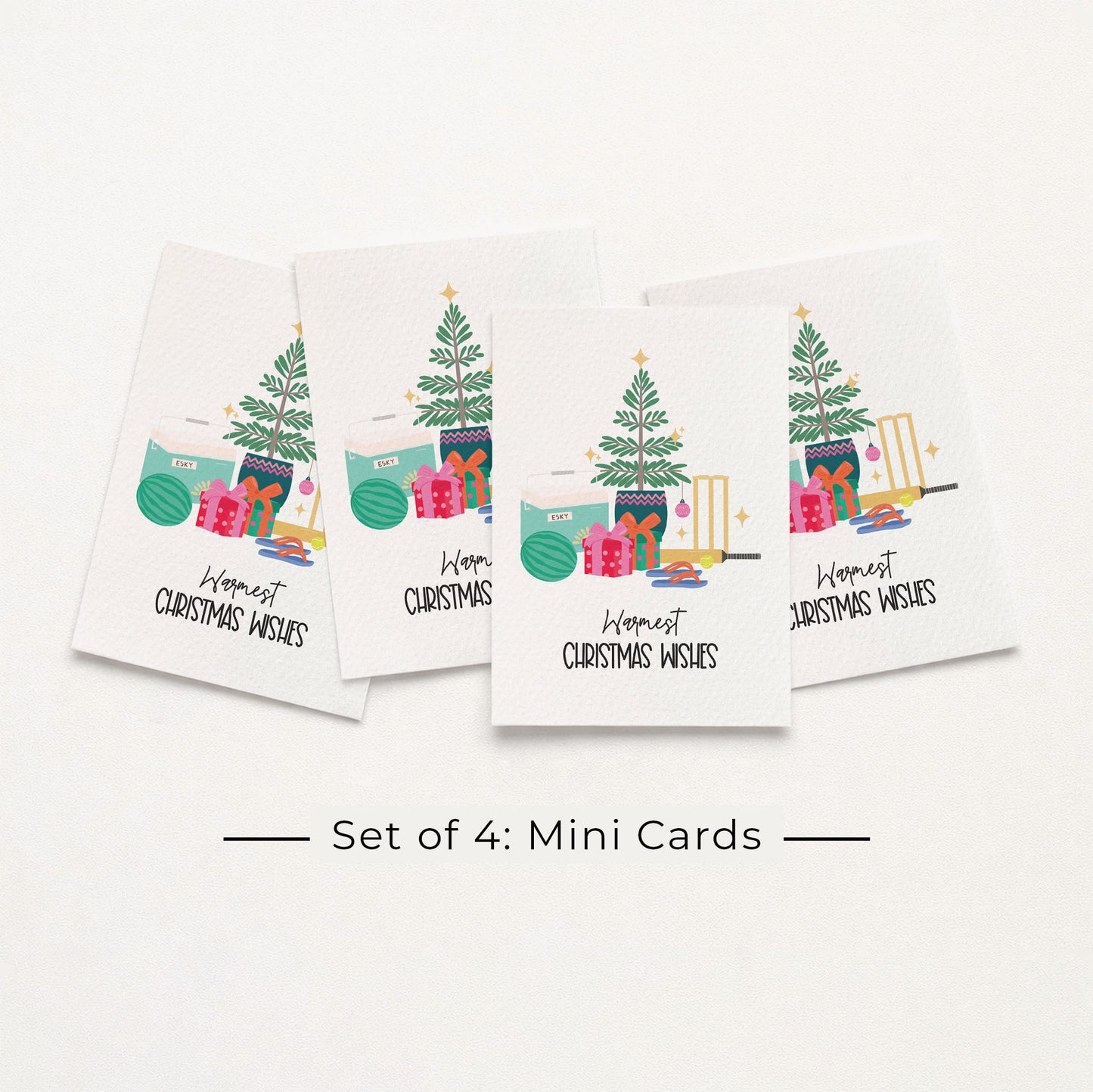 Set of 4: MINI Cards: Aussie Christmas Outdoors