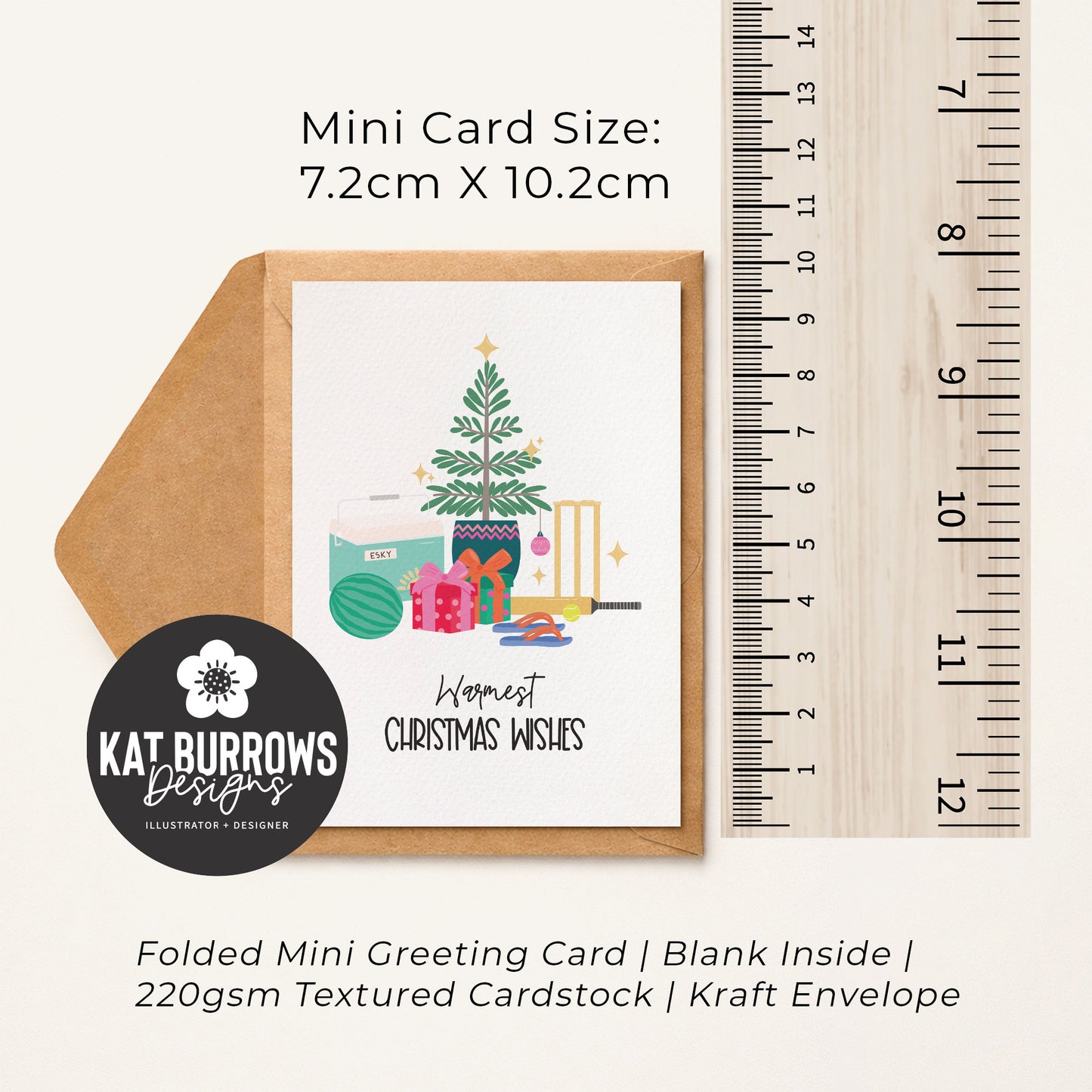 Set of 4: MINI Cards: Aussie Christmas Outdoors