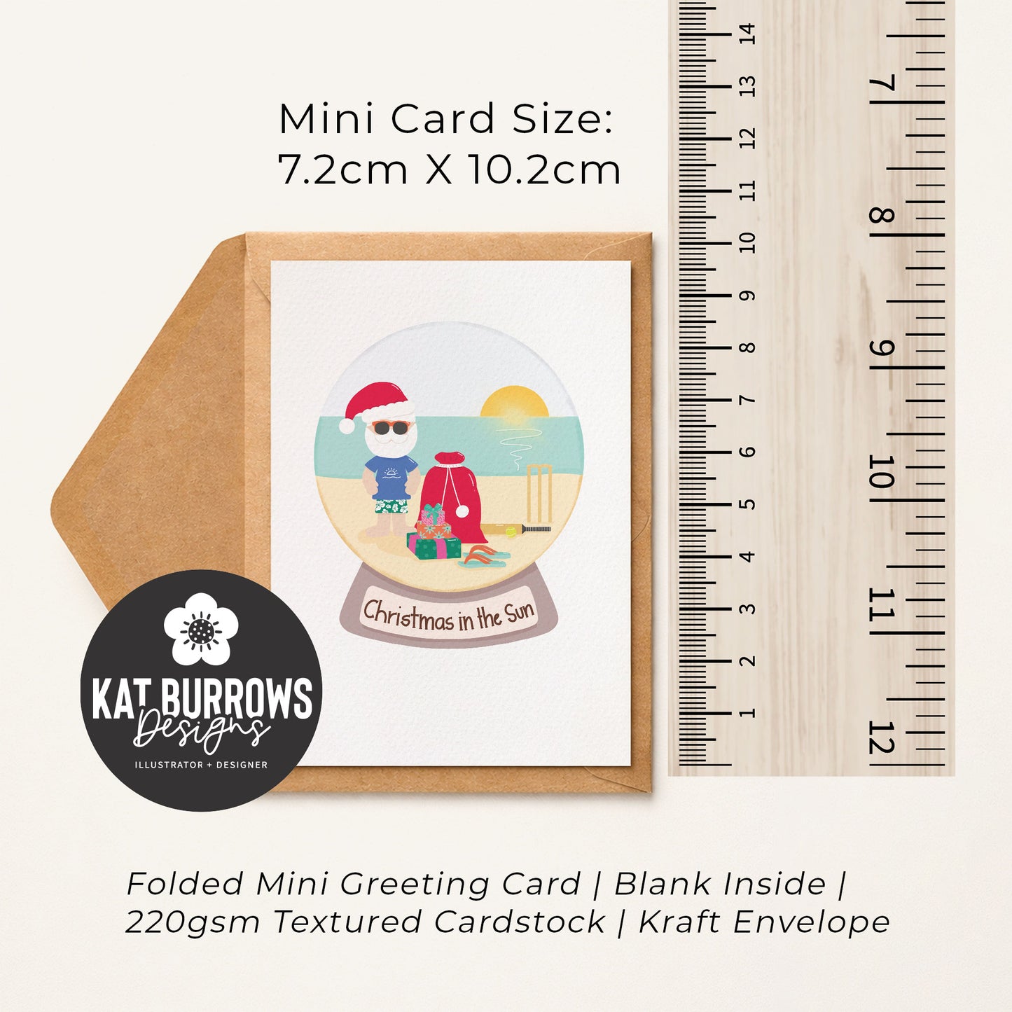 Single (1): MINI Card: Aussie Santa Globe