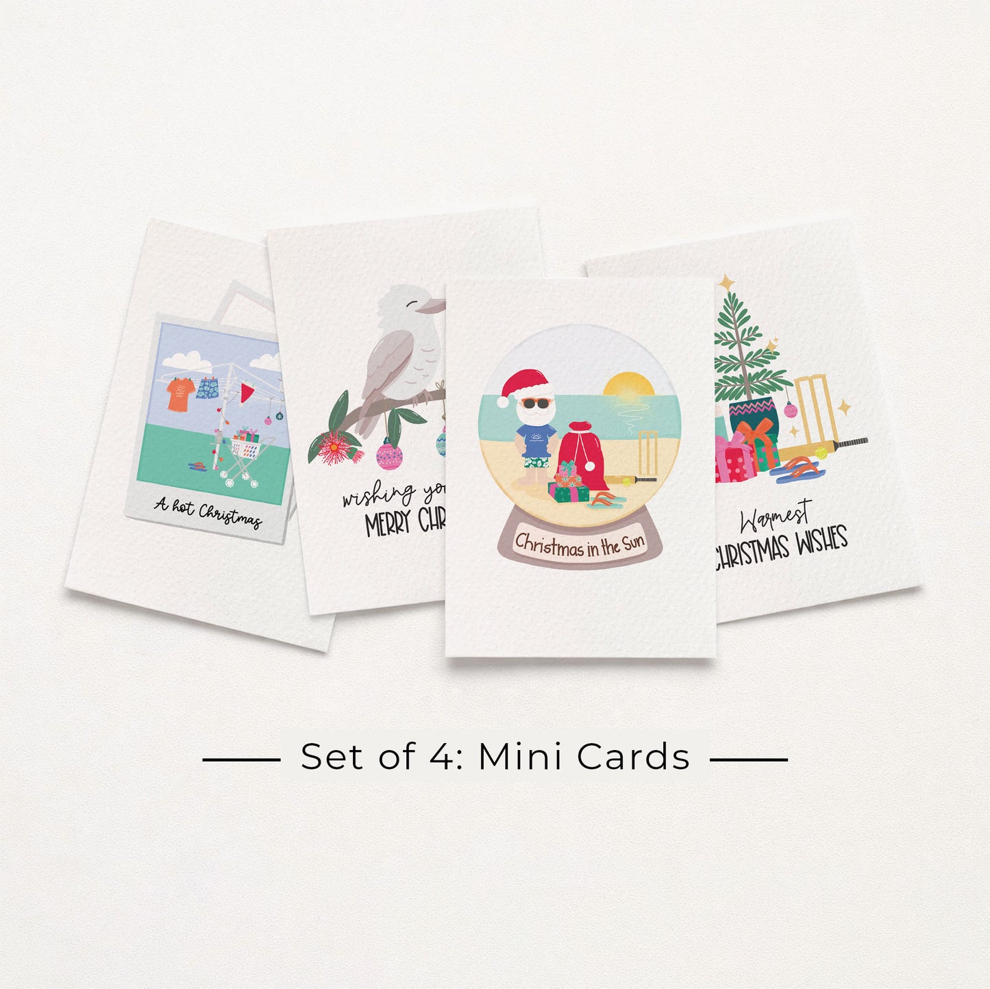 Set of 4: MINI Cards: Christmas in Summer