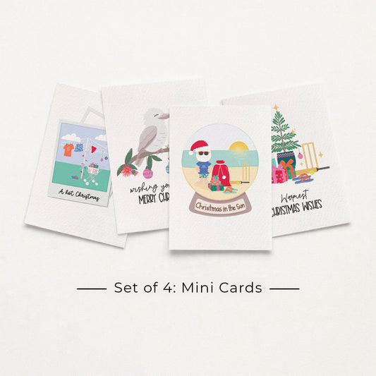 Set of 4: MINI Cards: Christmas in Summer