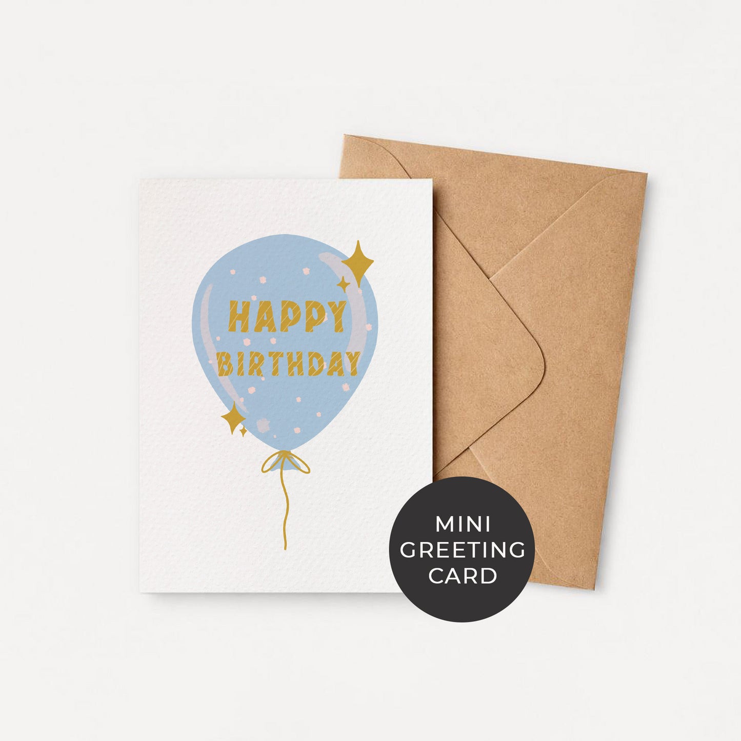 Single (1): MINI Card: Blue Birthday Balloon