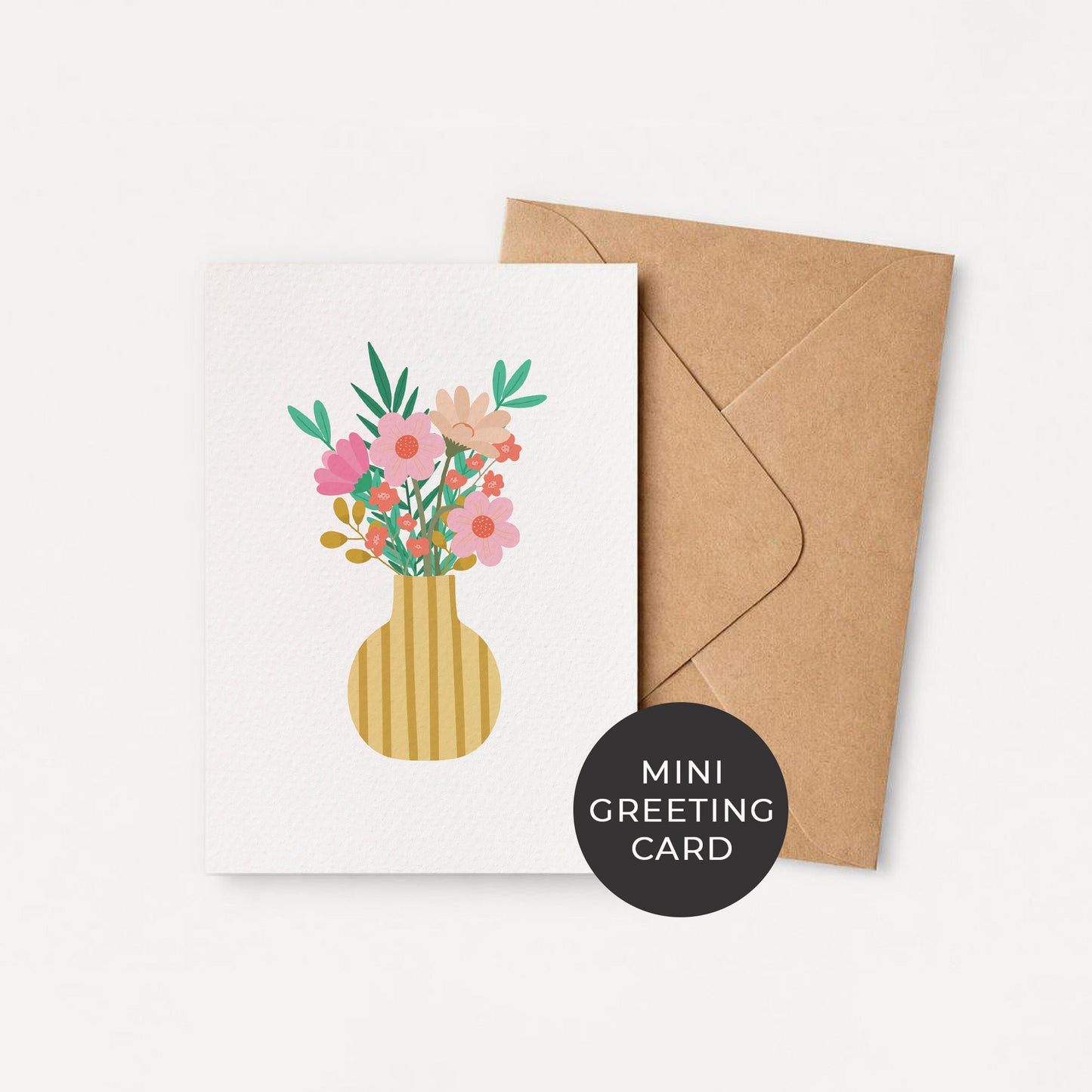 Set of 4: MINI Cards: Yellow Vase of Flowers