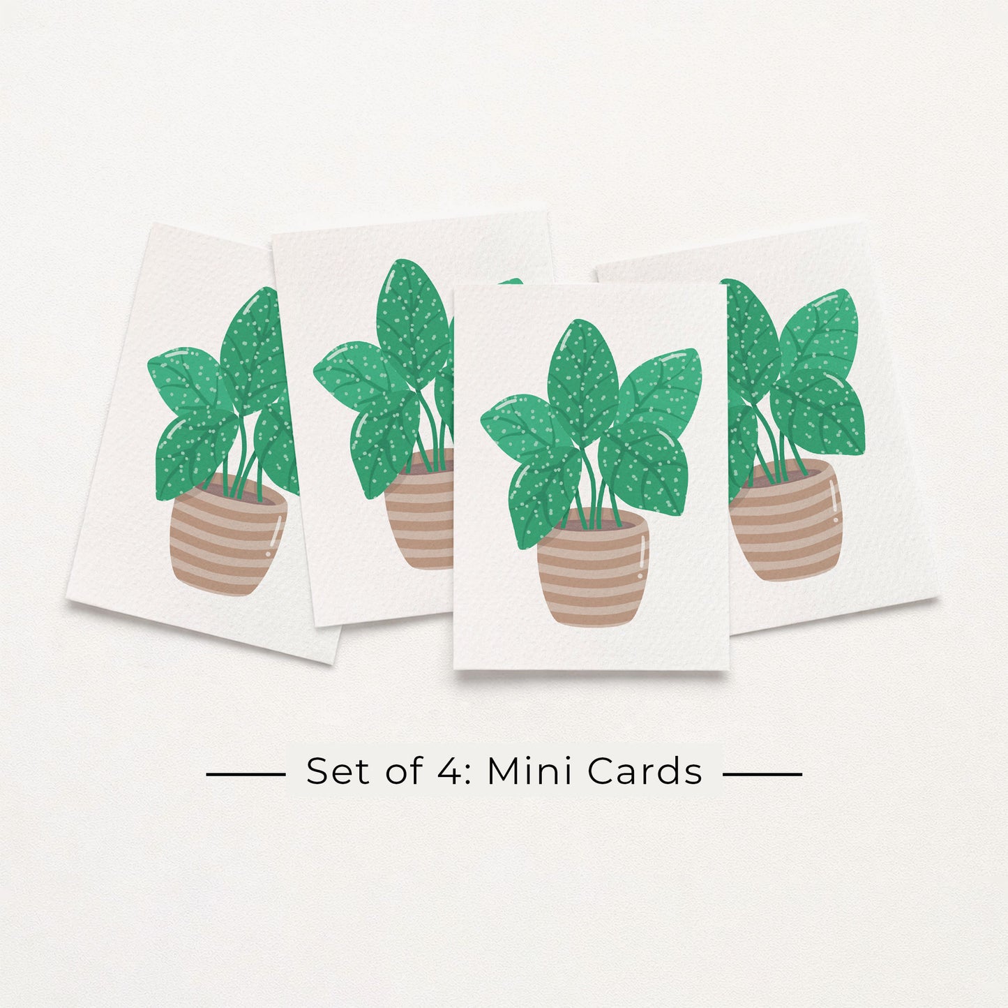 Set of 4: MINI Cards: Pot Plant