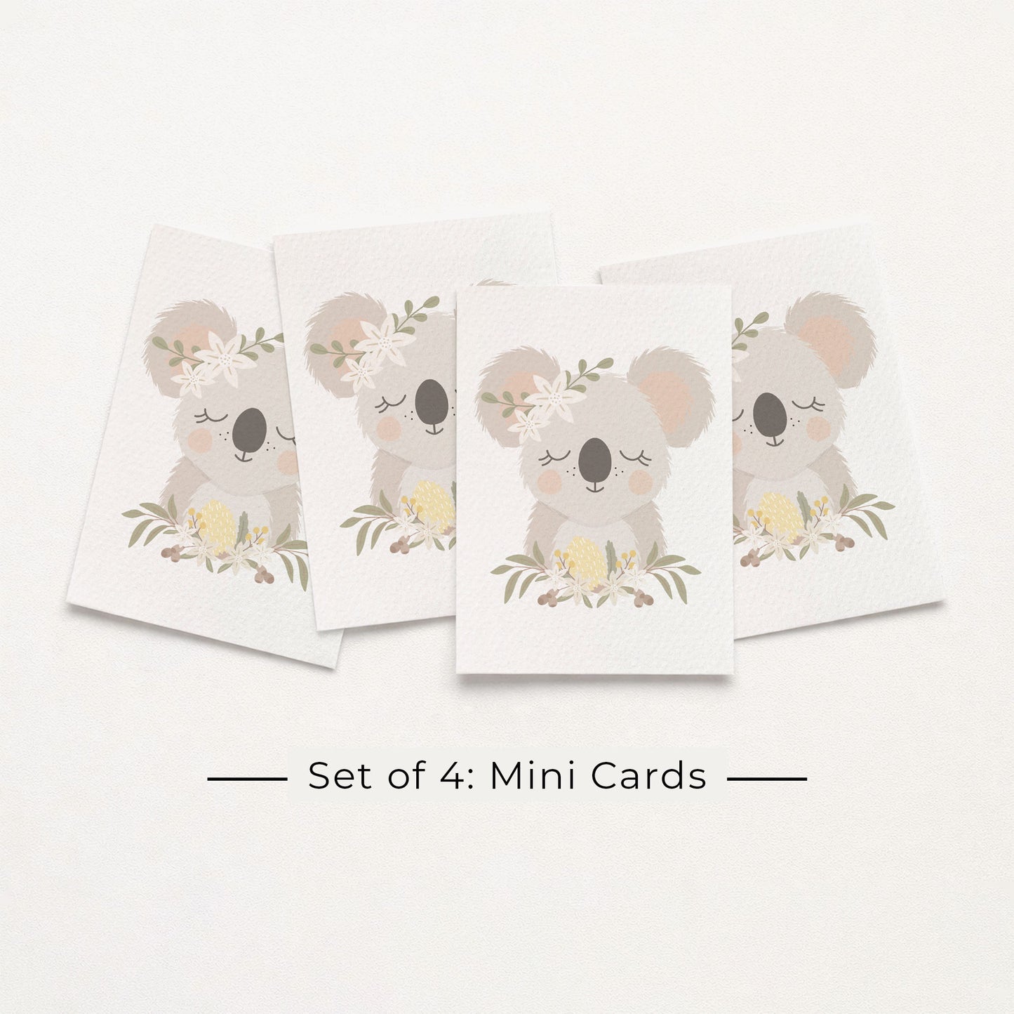 Set of 4: MINI Cards: Koala