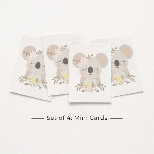 Set of 4: MINI Cards: Koala