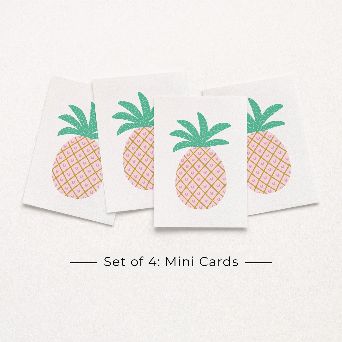 Set of 4: MINI Cards: Pineapple
