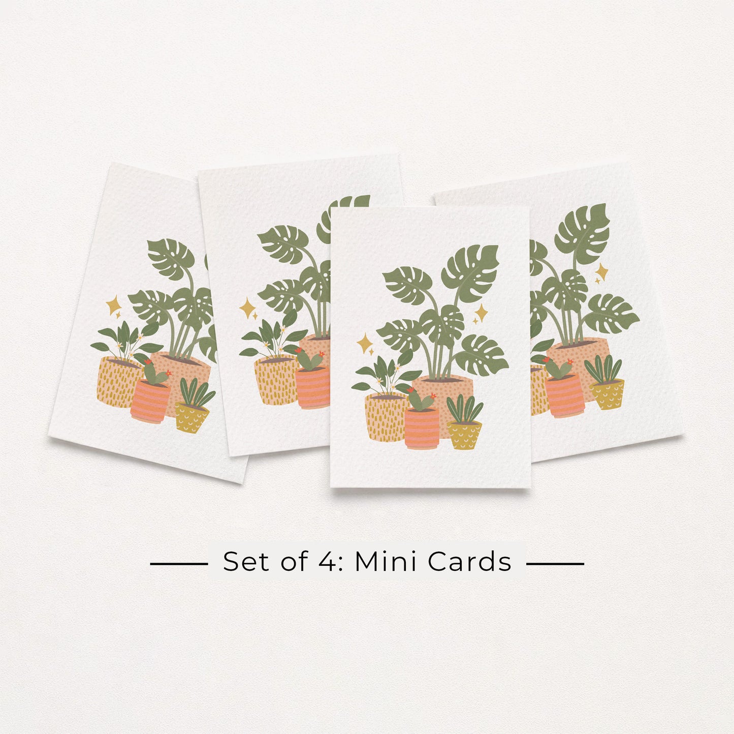 Set of 4: MINI Cards: Indoor Plants