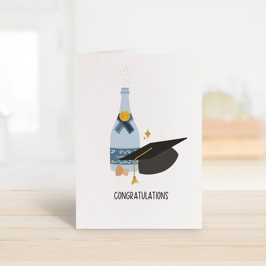 Graduation Cap & Champagne