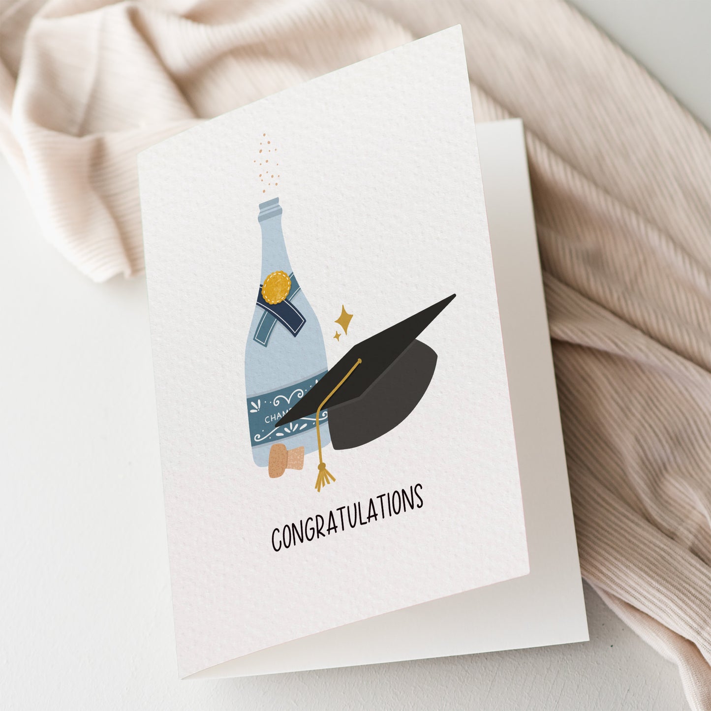 Graduation Cap & Champagne