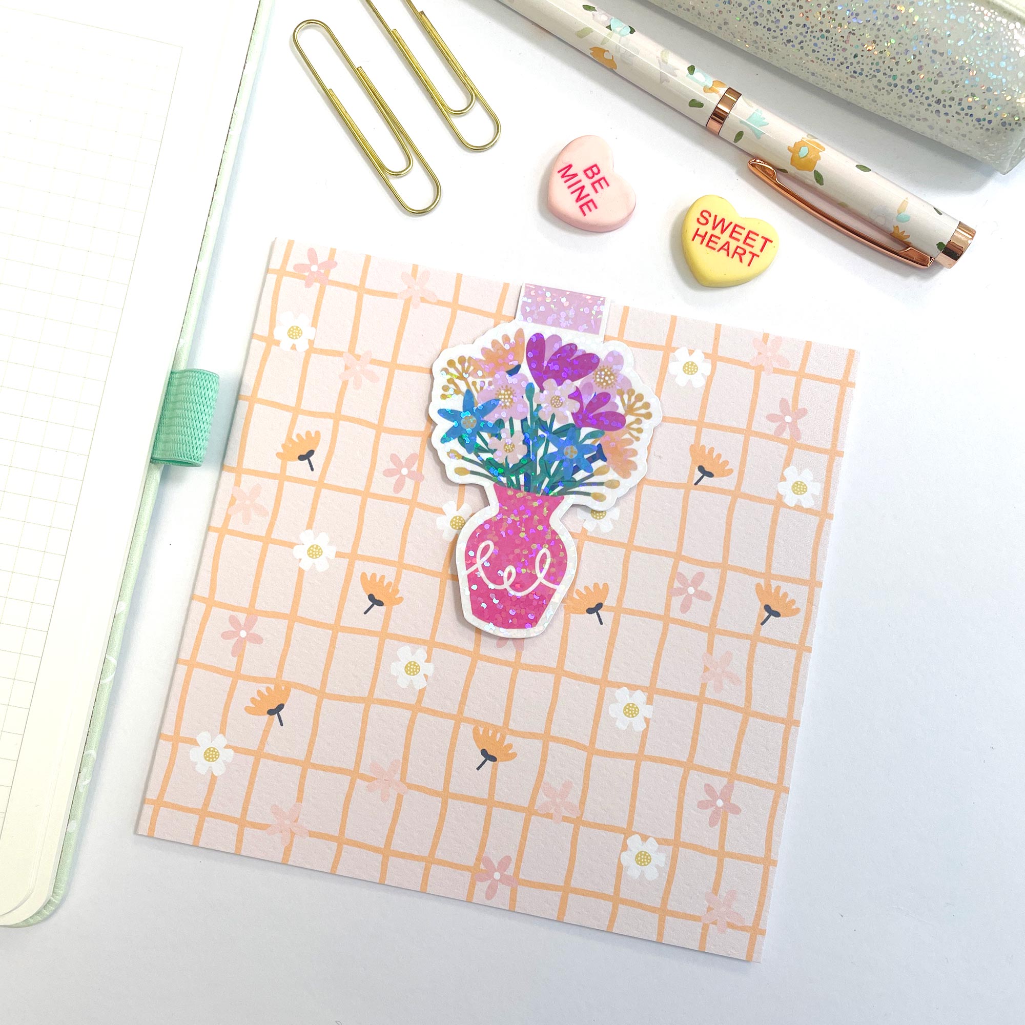 Bookmark Card: Vase of Flowers
