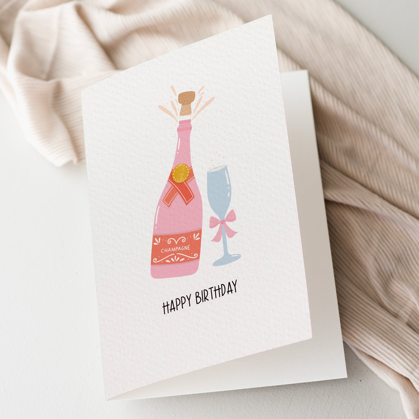 Champagne Bottle and Glass