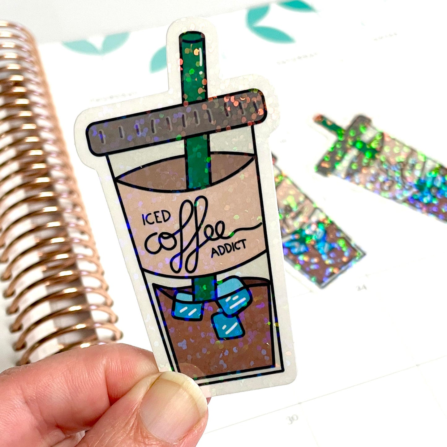 Die Cut Sticker: Iced Coffee Addict