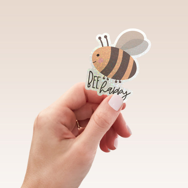 Die Cut Sticker: Bee Happy