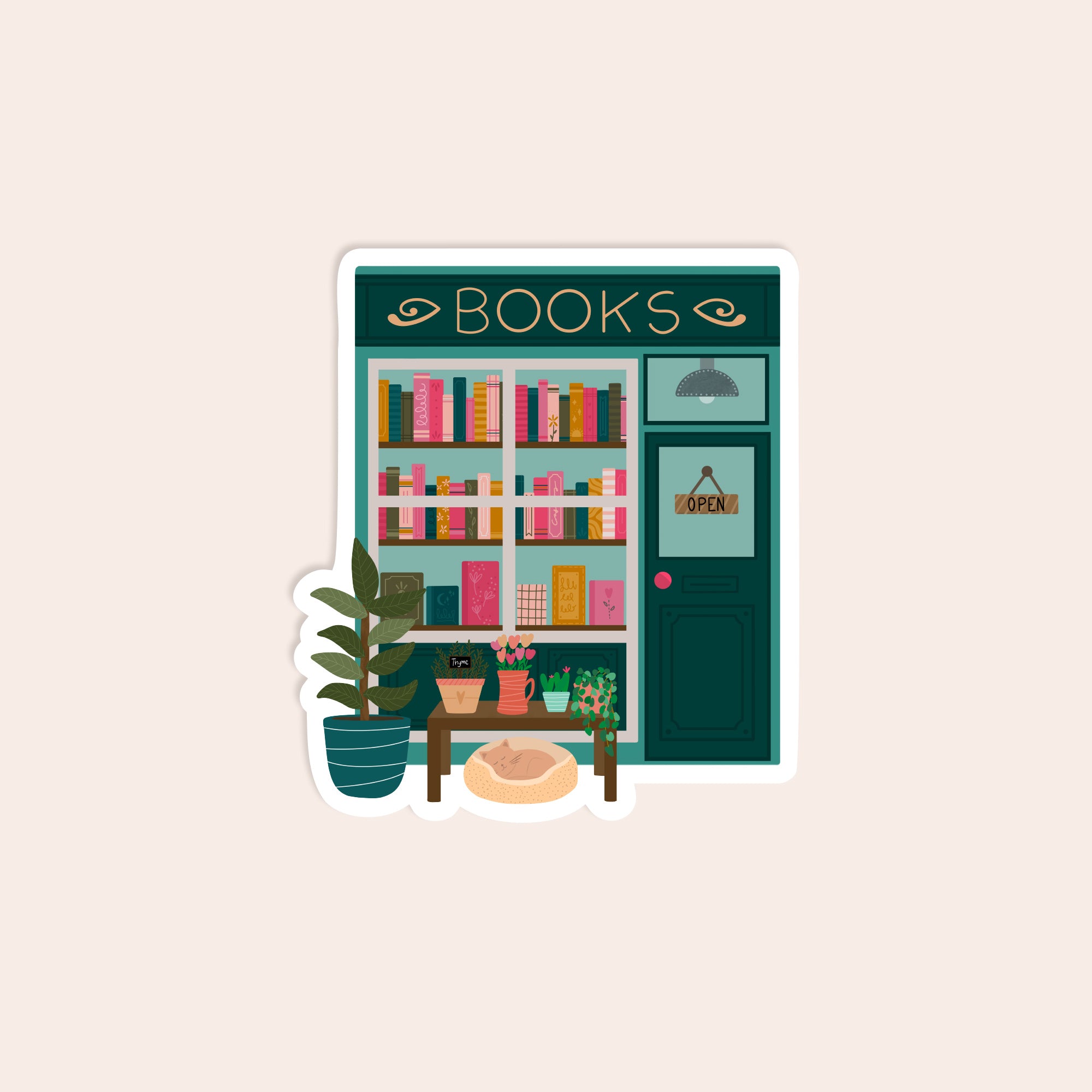 Store Book Sticker Book Store Die Cut Stickers, Book Lover Holo Die Cut Sticker – Kat ...
