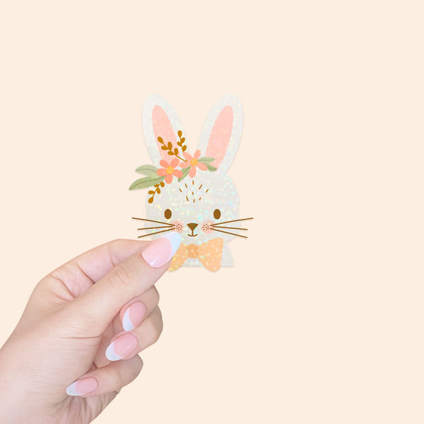 Die Cut Sticker: Bunny and Blooms