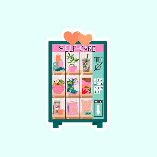 Die Cut Sticker: Green Self-Care Vending Machine