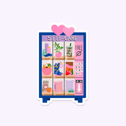 Die Cut Sticker: Blue Self-Care Vending Machine