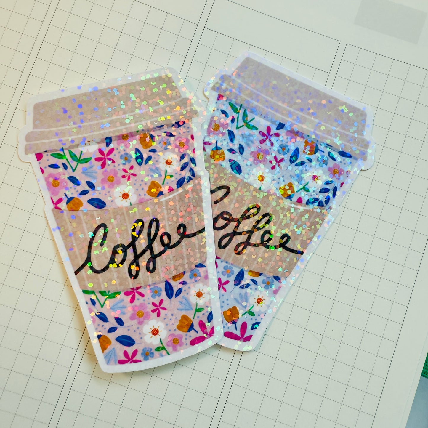Die Cut Sticker: Lilac Floral Takeaway Coffee Cup