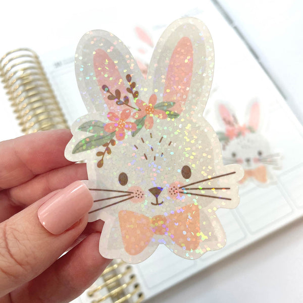Die Cut Sticker: Bunny and Blooms