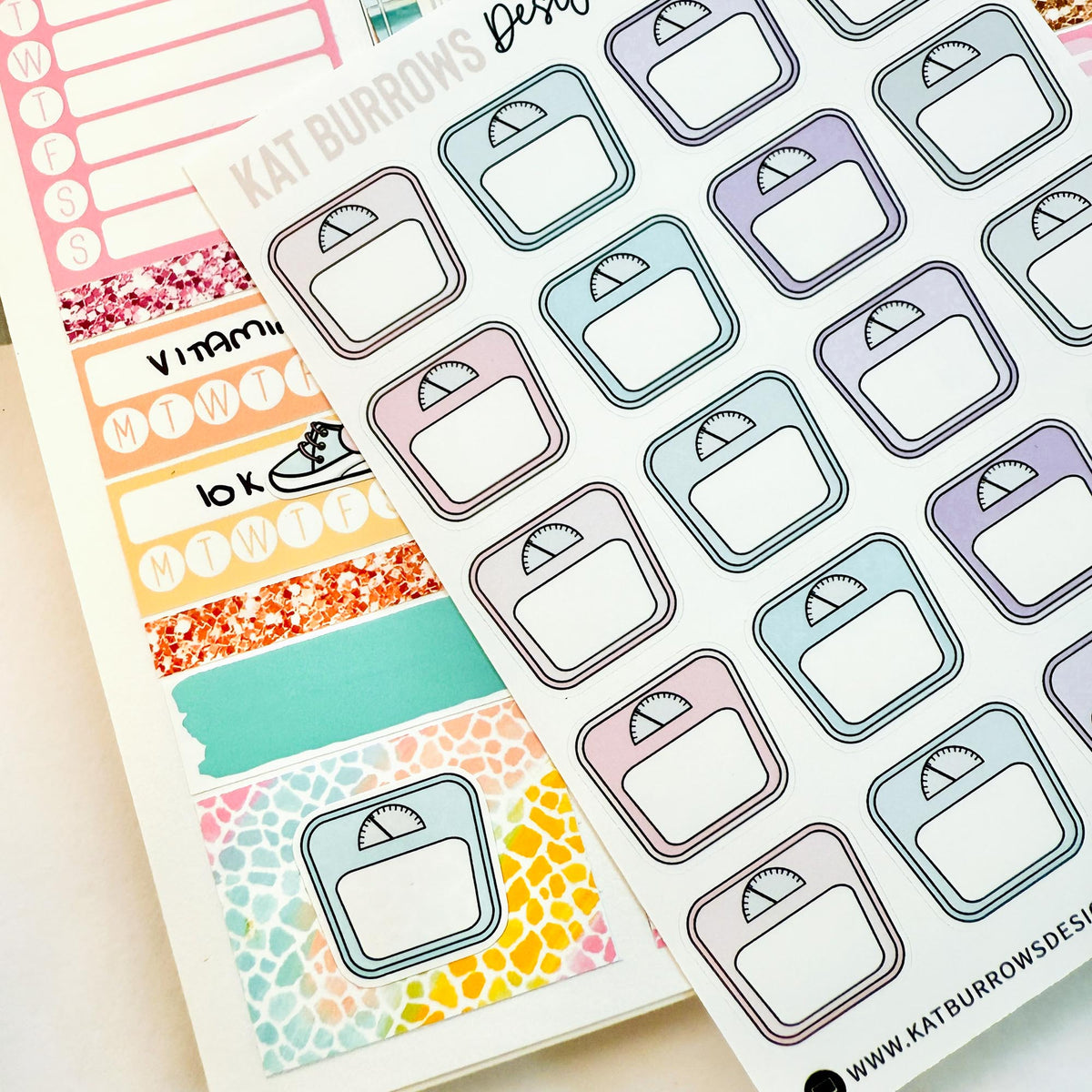 Sticker Scale Shot Example Stickers Scales Planner Stickers for Fitness Journals and Planners ...