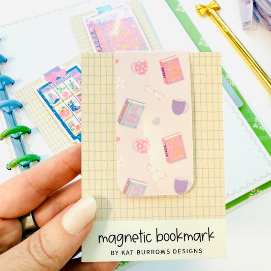 Magnetic Bookmark: Books and Mugs