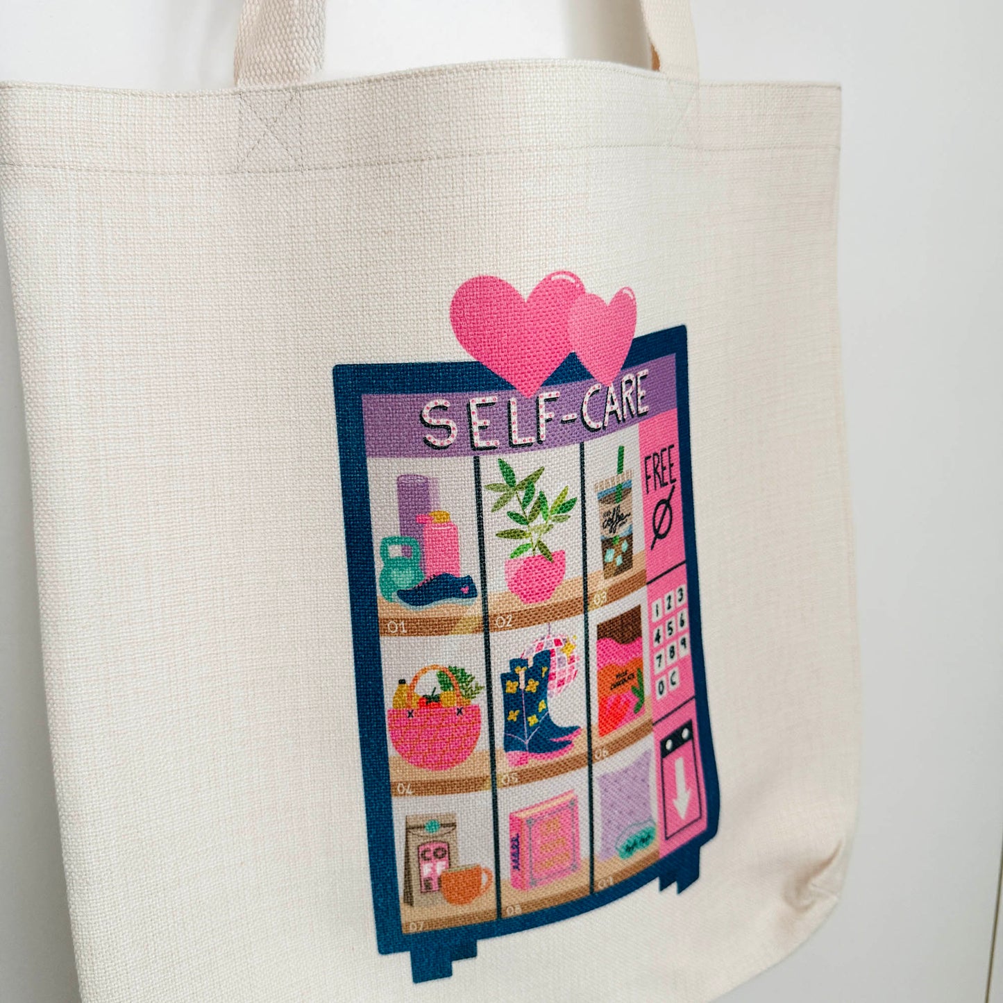 Canvas Tote Bag: Self-Care Vending Machine
