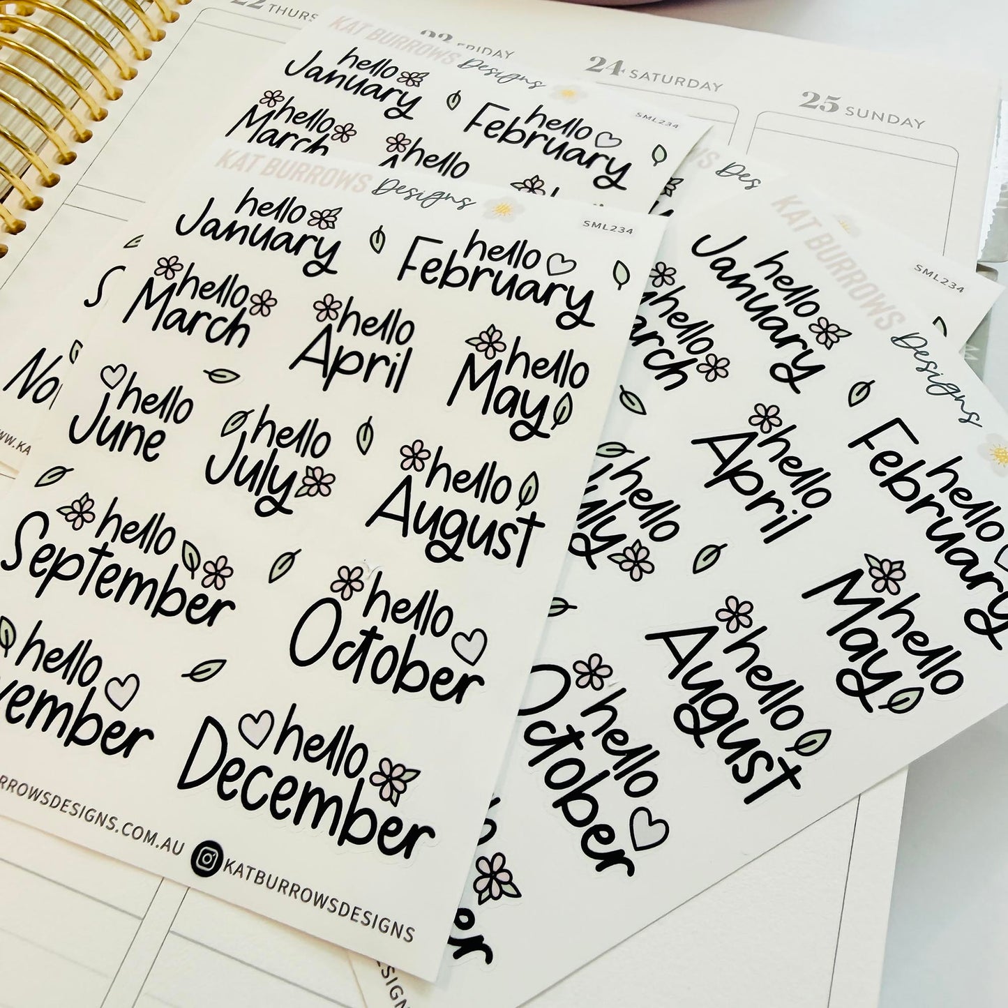 Stickers: Monthly Hello