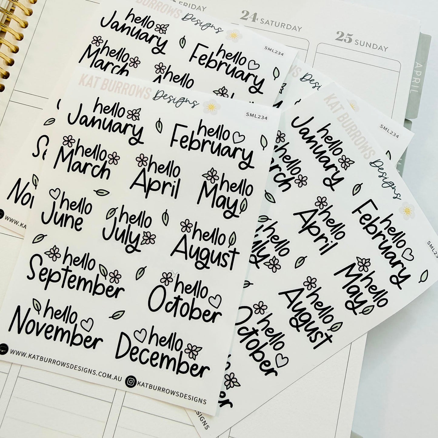 Stickers: Monthly Hello