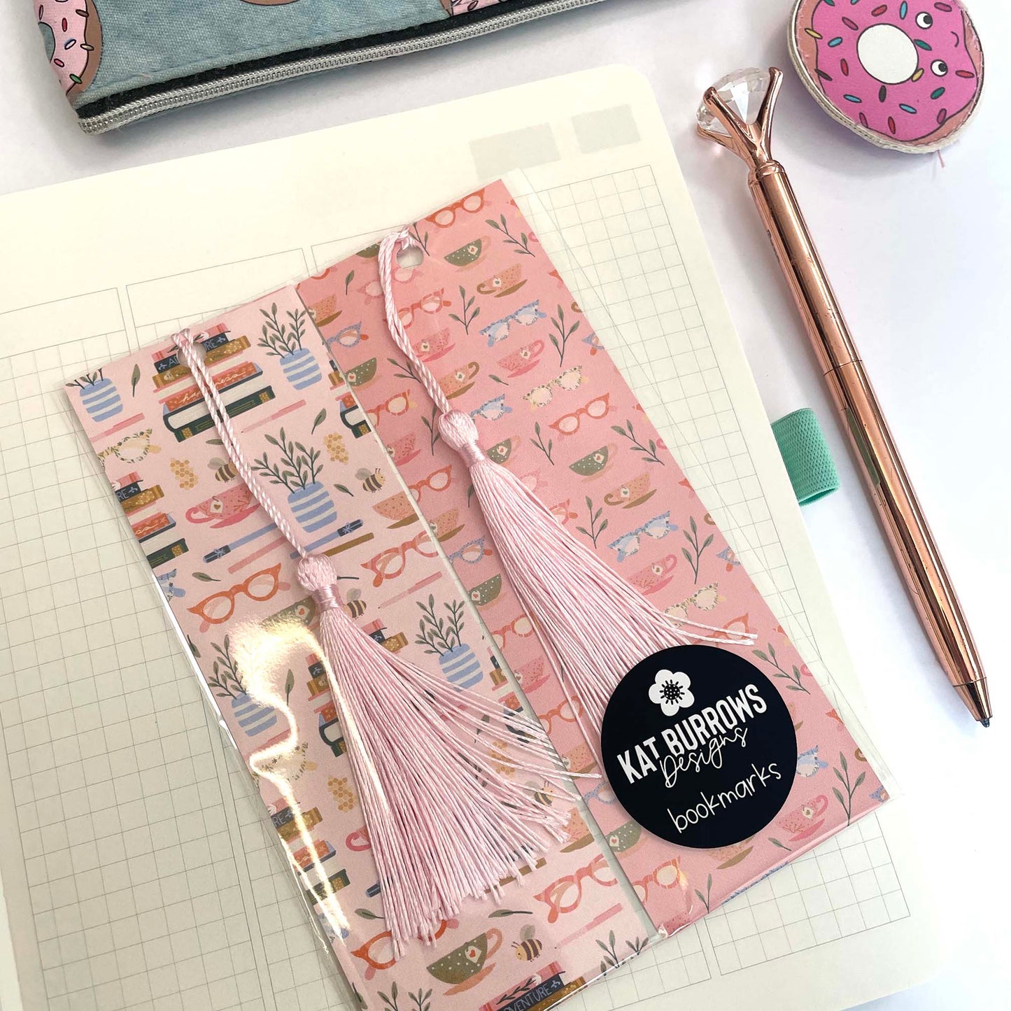 Bookmark: Set of 2 Bookish Pink
