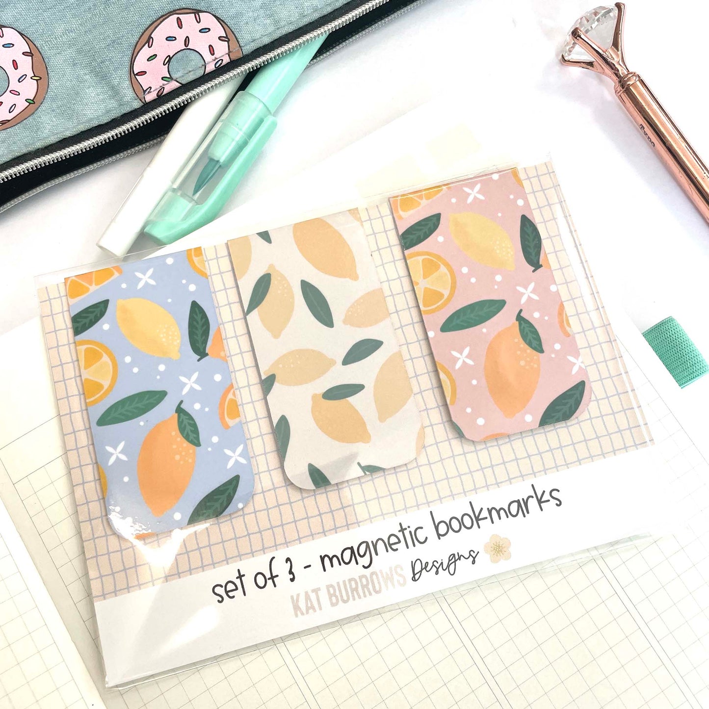 Magnetic Bookmark: Set of 3 Lemons