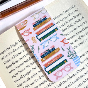 Magnetic Bookmark: Bookish on Pink
