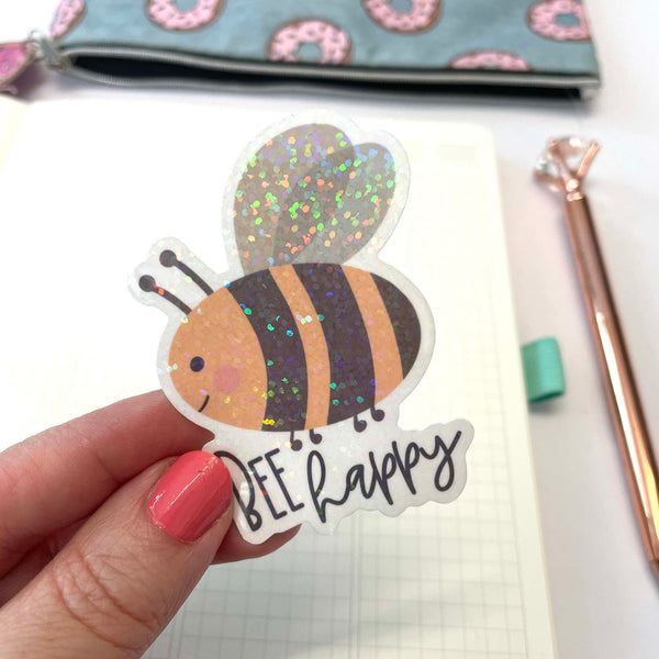 Die Cut Sticker: Bee Happy