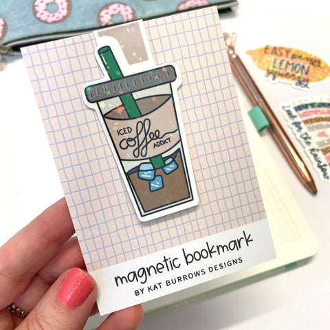 Magnetic Bookmark: Iced Coffee