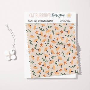 Digital Seamless Pattern: Orange Flowers