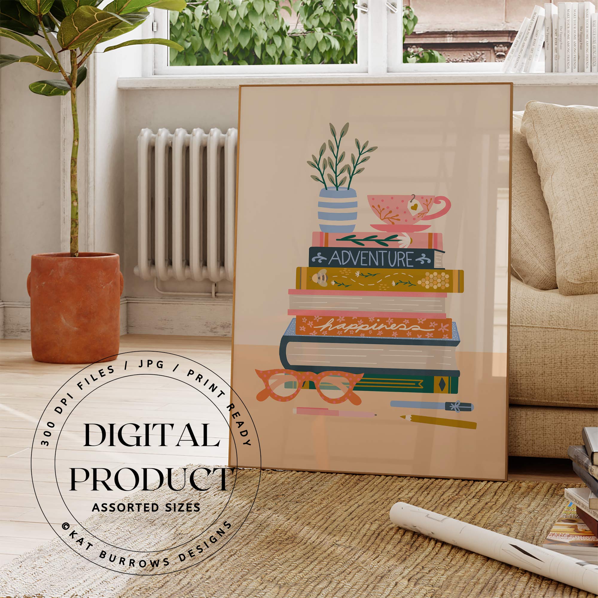 Digital Art Print: Bookish Spring