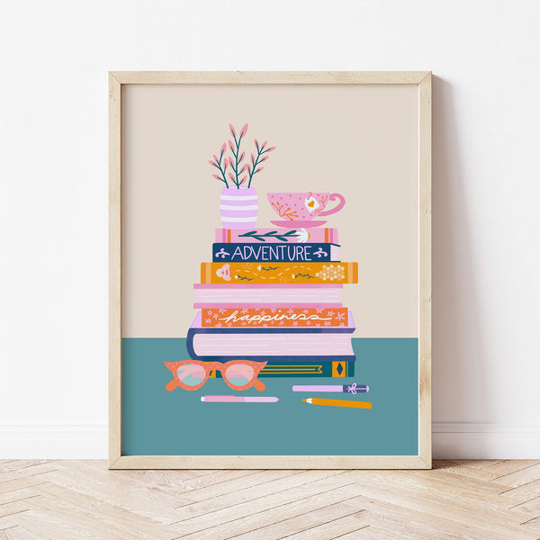 Art Print: Bookish Fun Pink