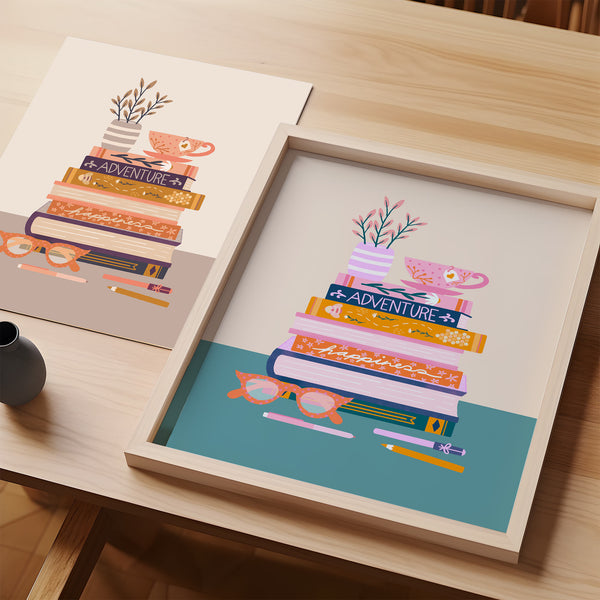 Art Print: Bookish Fun Pink