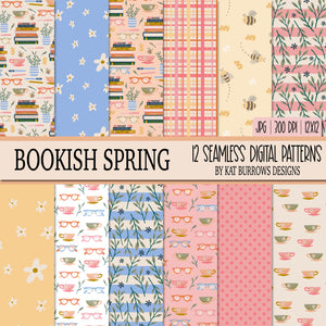 Seamless Pattern: Bookish Spring