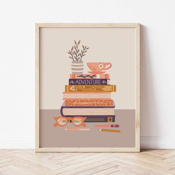 Digital Art Print: Bookish Sunset