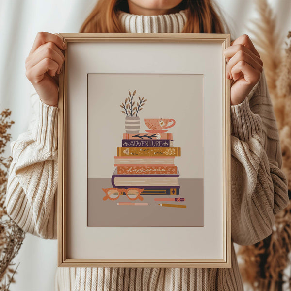 Digital Art Print: Bookish Sunset