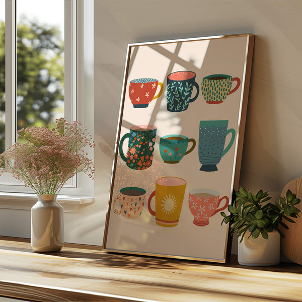 Art Print: Tea Quote on Blue
