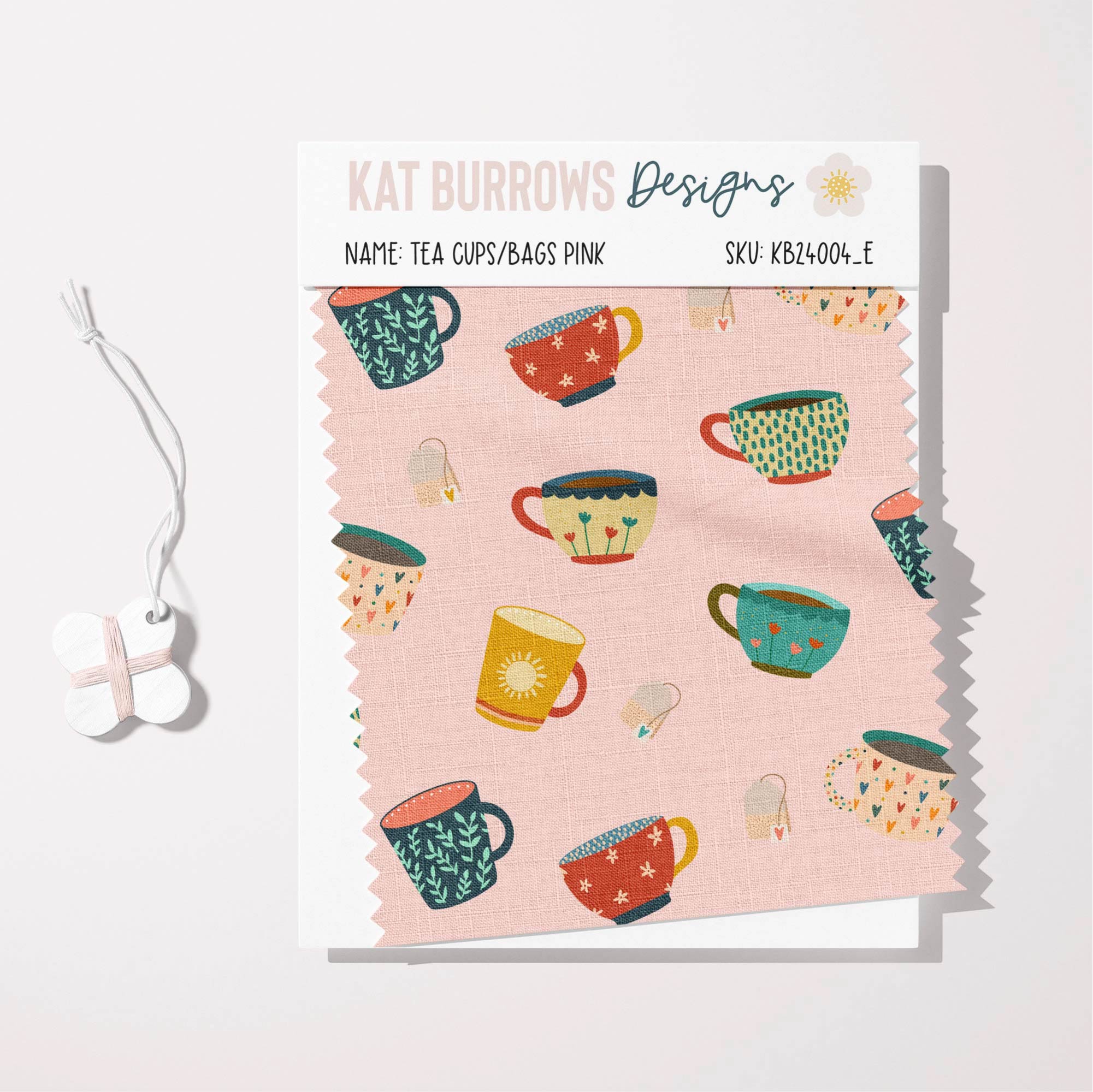 Digital Seamless Pattern: Tea Cups and Tea Bags