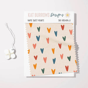 Digital Seamless Pattern: Hearts on Cream
