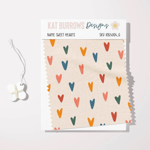 Digital Seamless Pattern: Hearts on Cream