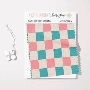 Digital Seamless Pattern: Book Store Checkers