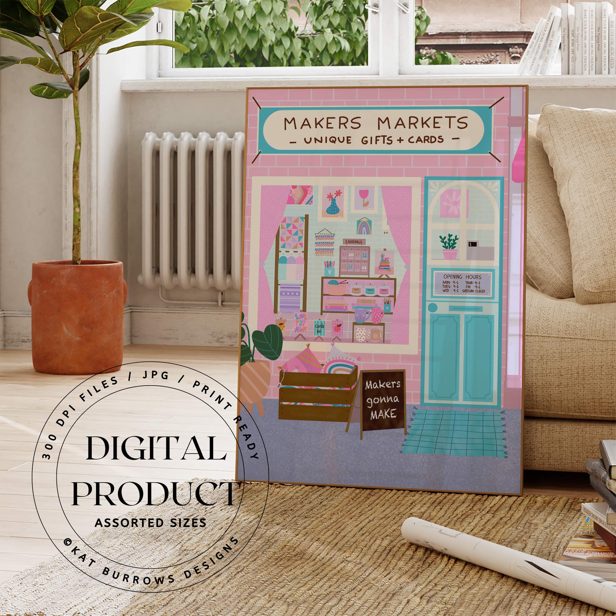 Digital Art Print: Makers Market Bright