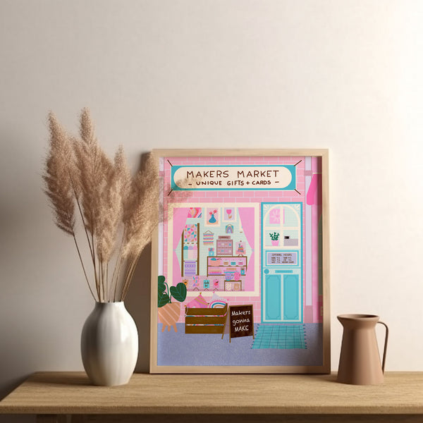 Digital Art Print: Makers Market Bright